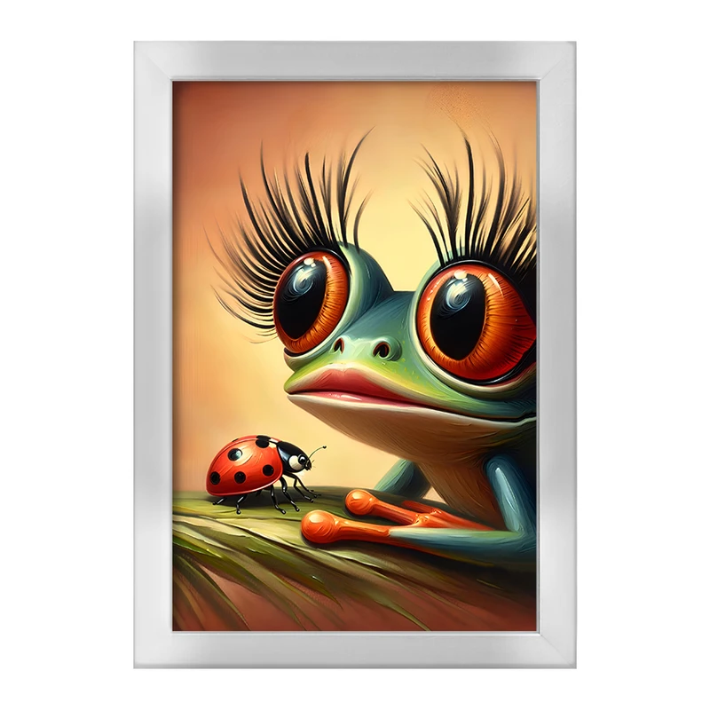 تابلو خندالو طرح قورباغه و کفشدوزک کد F11618