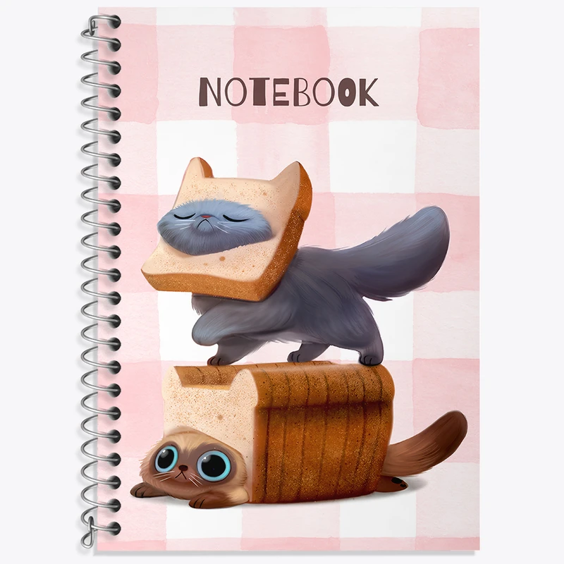 دفتر زبان 50 برگ خندالو طرح گربه بامزه کد N6534