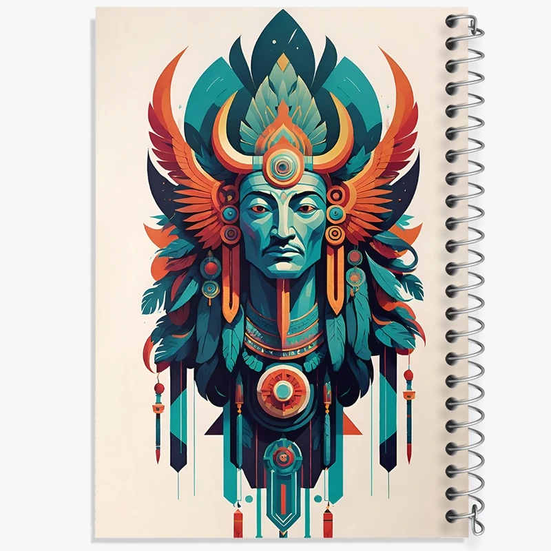 دفتر ژورنال نویسی 50 برگ خندالو مدل نقطه ای طرح مرد سرخپوستی کد F4851