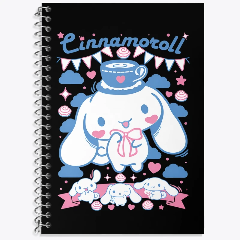 دفتر زبان 50 برگ خندالو مدل سه خط طرح سینامورول (Cinnamoroll) کد N7809