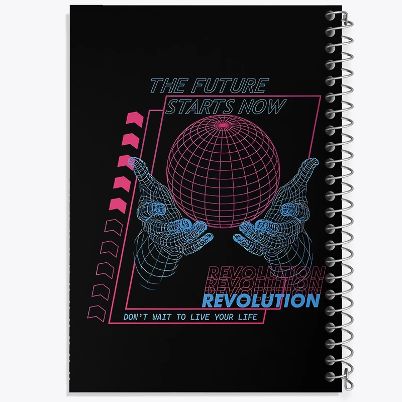 دفتر شطرنجی 50 برگ خندالو طرح The Future Starts Now کد F10655