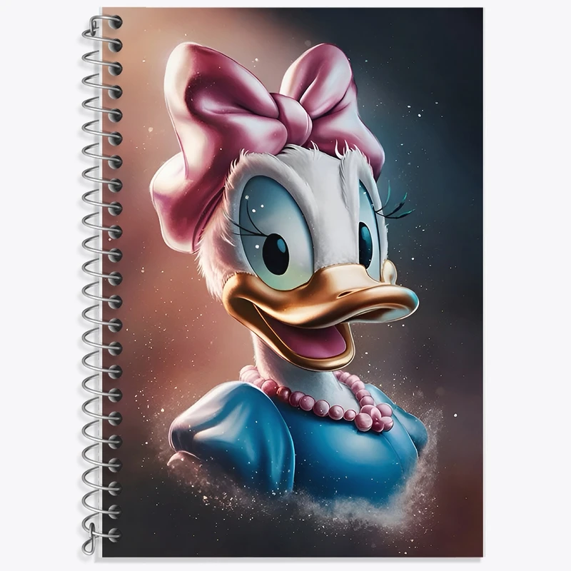دفتر زبان 50 برگ خندالو مدل سه خط طرح دیزی داک (Daisy Duck) کد F8560