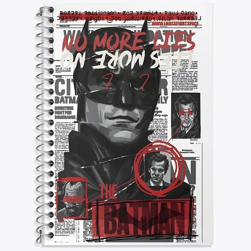 دفتر زبان 50 برگ خندالو مدل سه خط طرح بتمن (Batman) کد F13501