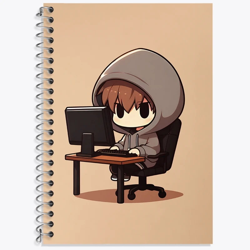 دفتر لغت 50 برگ خندالو طرح هکر (Hacker) کد N6465