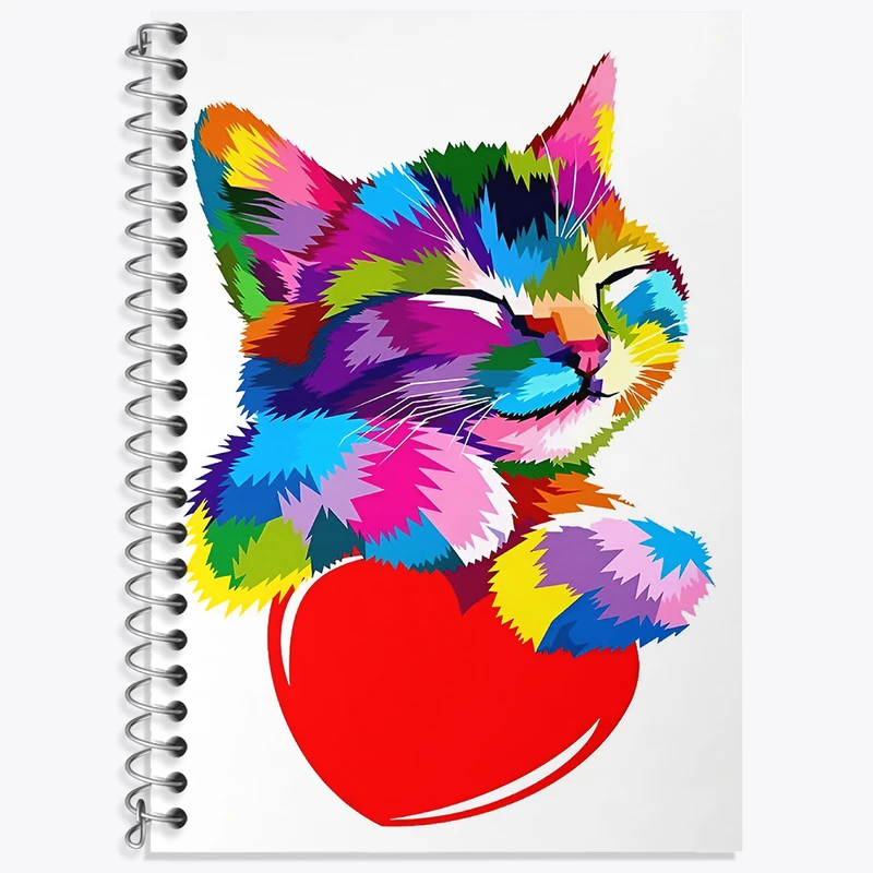 دفتر نت موسیقی 50 برگ خندالو طرح گربه رنگی کد F4174