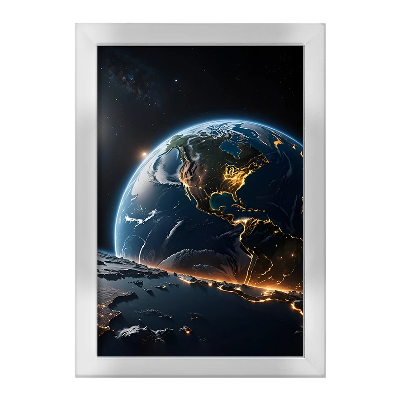 تابلو خندالو طرح زمین و کهکشان کد F8454