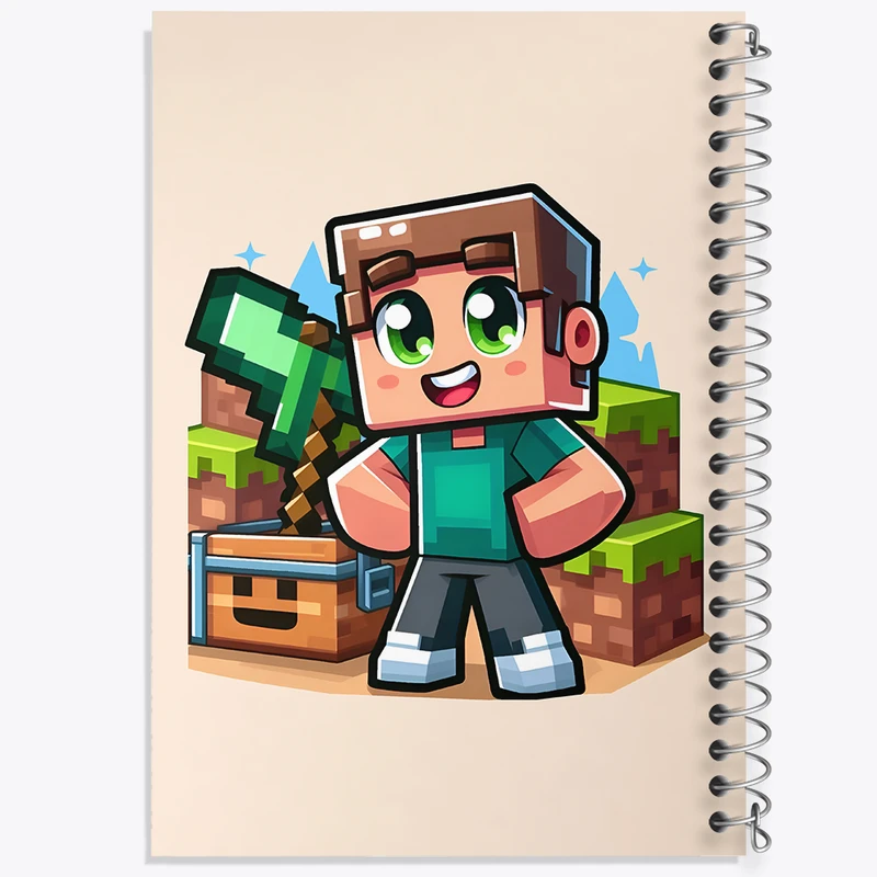 دفتر مشق 50 برگ خندالو طرح ماینکرافت (Minecraft) کد F12067