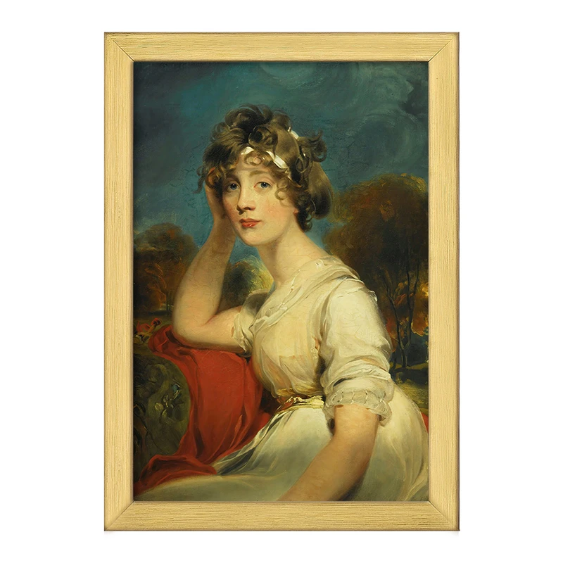 تابلو خندالو طرح پرتره بانو جین لانگ اثر سر توماس لارنس کد F12351