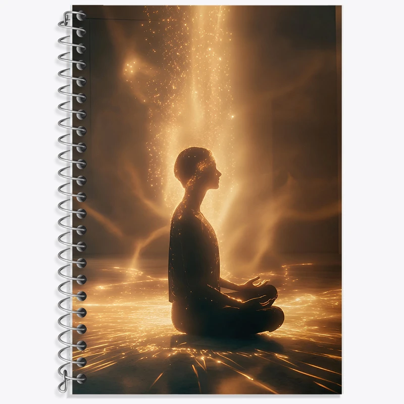 دفتر زبان دوخط 50 برگ خندالو طرح مدیتیشن (Meditation) کد F8891