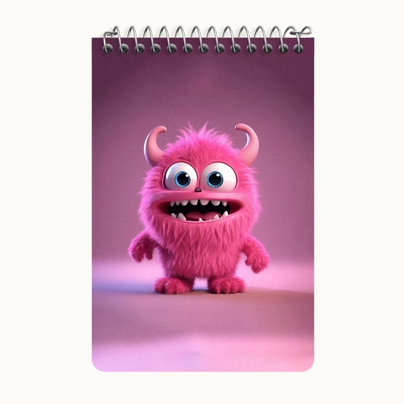 دفتر یادداشت 50 برگ خندالو طرح هیولای کیوت کد F6289