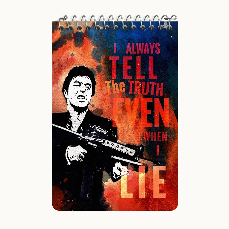 دفتر یادداشت 50 برگ خندالو طرح صورت زخمی (The Scarface) کد F11360