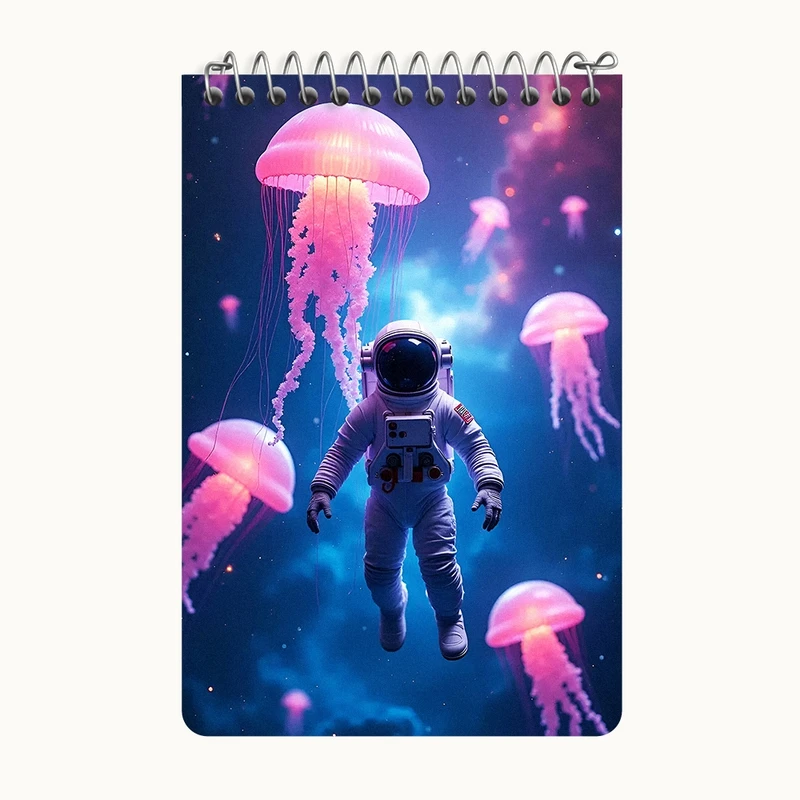 دفتر یادداشت 50 برگ خندالو طرح فضانورد کد F10083