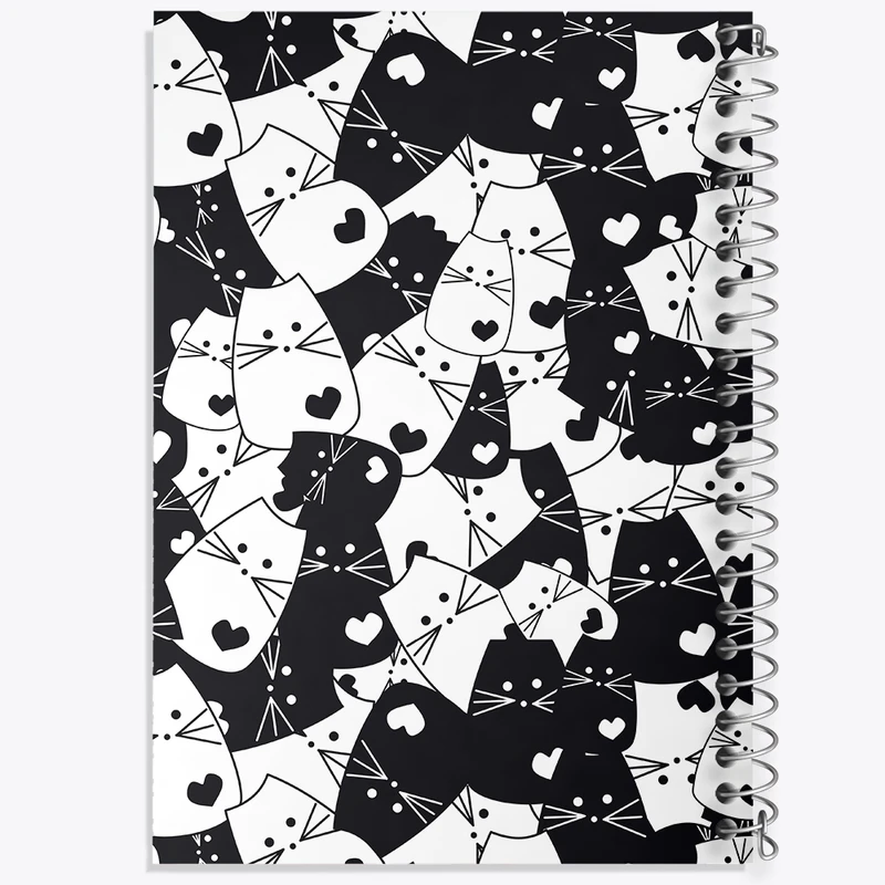 دفتر طراحی 50 برگ خندالو طرح پترن گربه کد N402