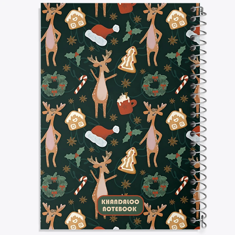 دفتر مشق 50 برگ خندالو طرح پترن کریسمسی کد N6086