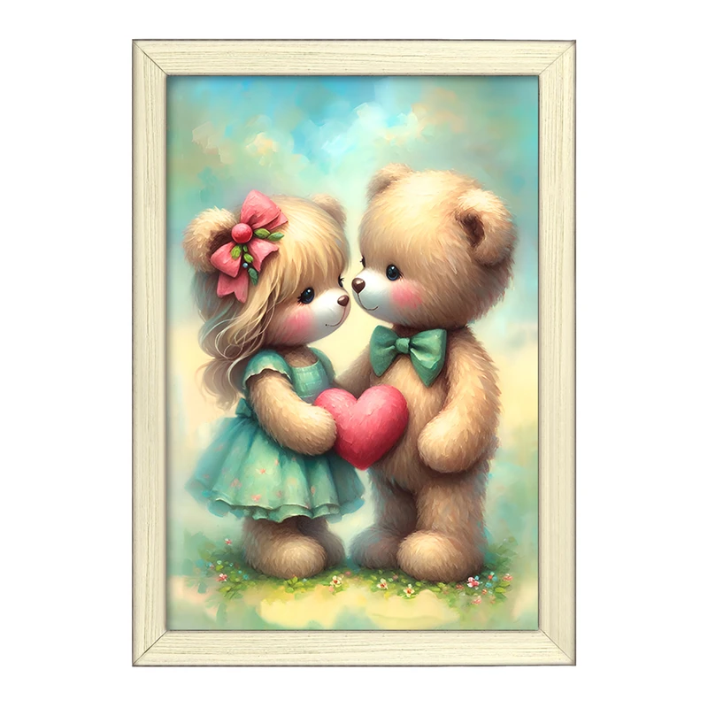 تابلو خندالو طرح خرس های عاشق کد F11707
