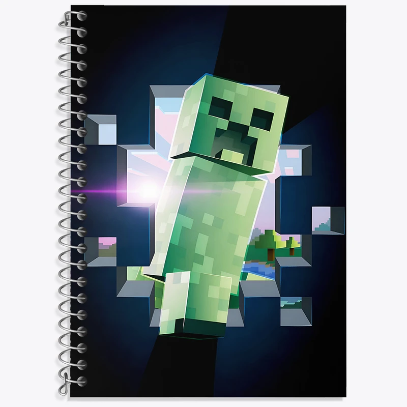 دفتر زبان دوخط 50 برگ خندالو طرح ماینکرافت (Minecraft) کد F3512