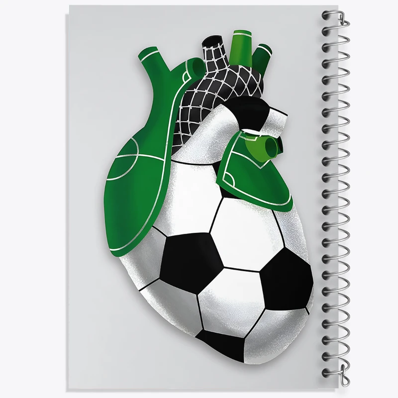 دفتر مشق 100 برگ خندالو طرح قلب فوتبالی کد F4818