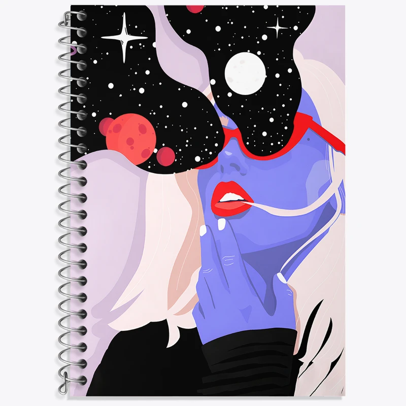 دفتر نت موسیقی 50 برگ خندالو طرح دخترانه ی کهکشانی کد F4269