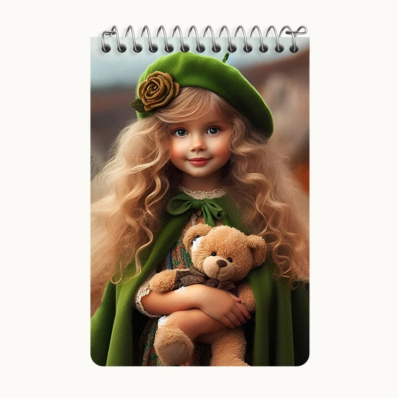 دفتر یادداشت 50 برگ خندالو طرح دخترانه کیوت کد F7565