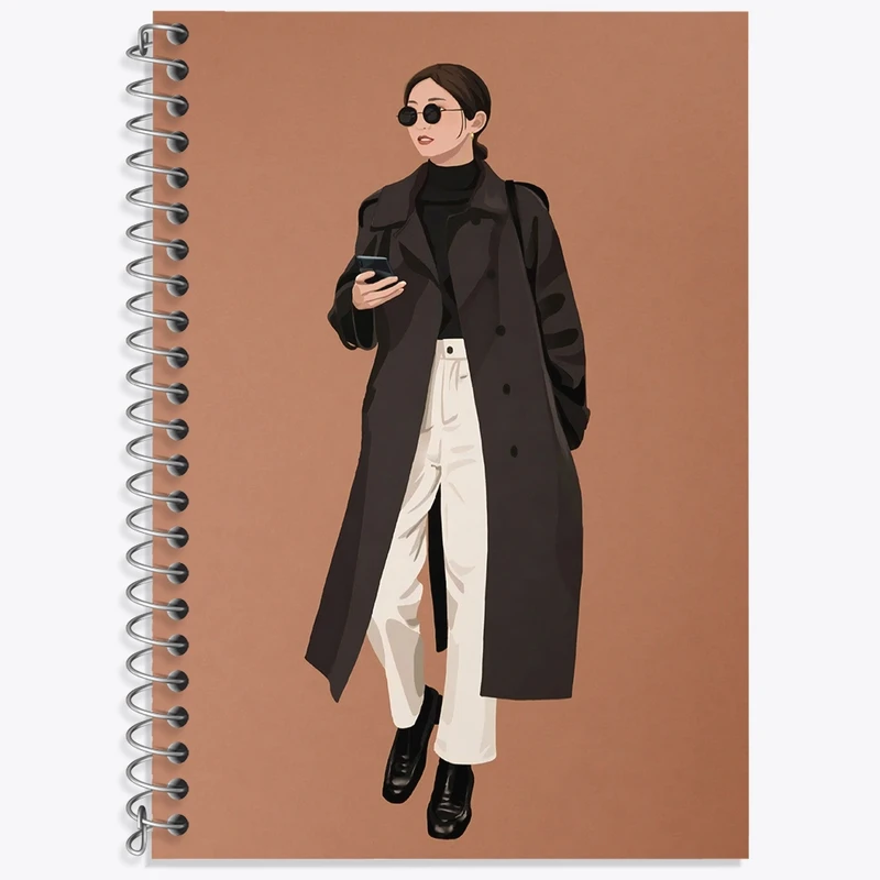 دفتر لغت 50 برگ خندالو طرح دخترانه مینیمال کد F3245