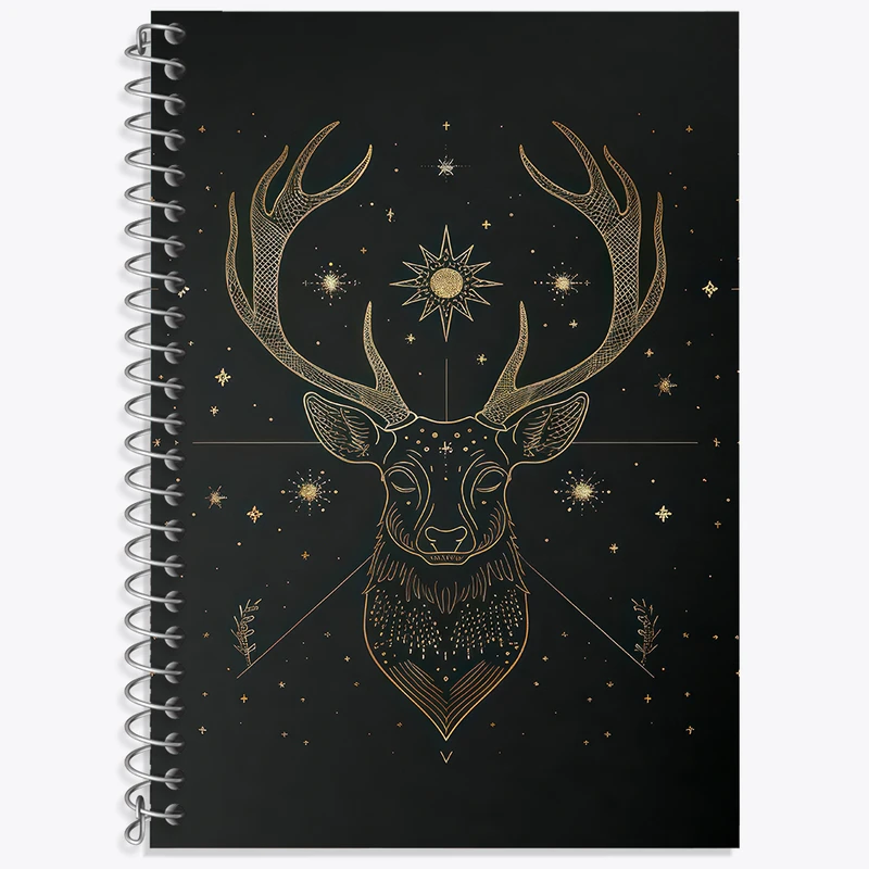 دفتر زبان دوخط 50 برگ خندالو طرح گوزن مینیمال کد F3096