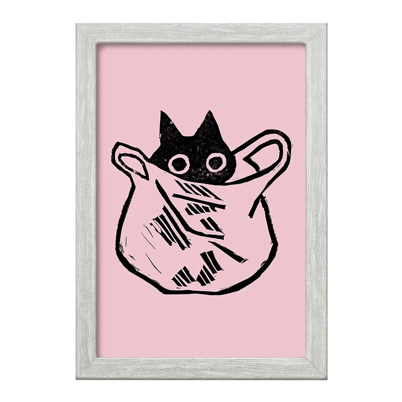 تابلو خندالو طرح گربه بامزه کد 8558