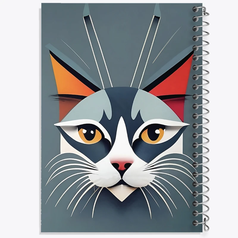 دفتر مشق 100 برگ خندالو طرح گربه (Cat) کد F4879