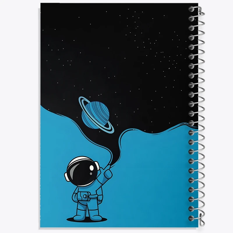 دفتر ژورنال نویسی 50 برگ خندالو مدل نقطه ای طرح فضانورد کد F3395