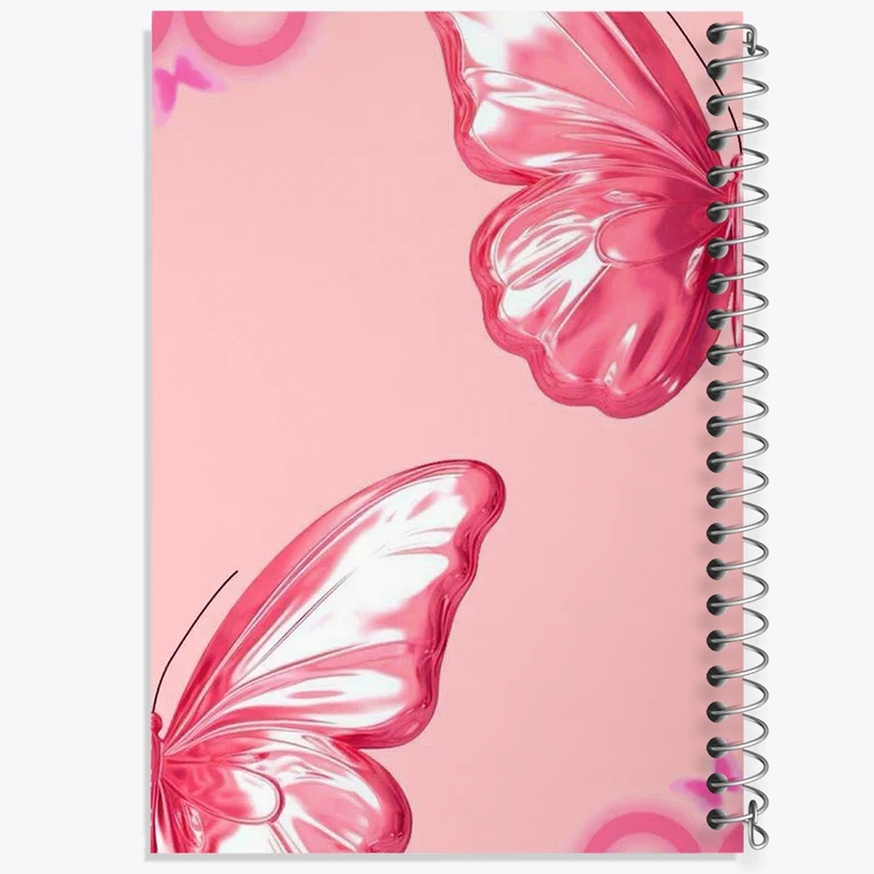 دفتر طراحی 50 برگ خندالو طرح پروانه صورتی کد N2419