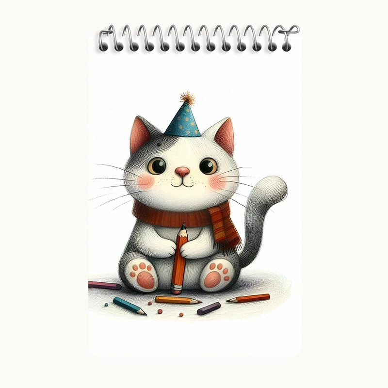 دفتر یادداشت 50 برگ خندالو طرح گربه بامزه کد F6174