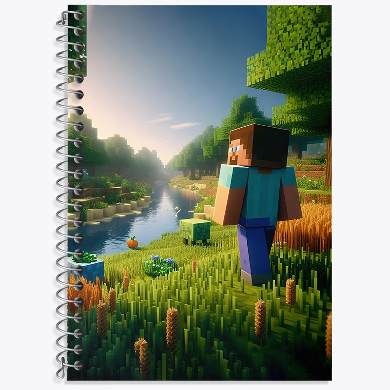 دفتر نت موسیقی 50 برگ خندالو طرح ماینکرافت (Minecraft) کد F3521