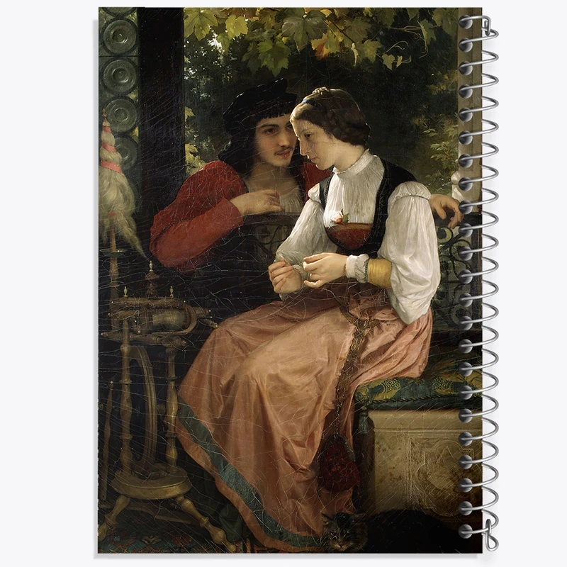 دفتر ژورنال نویسی 50 برگ خندالو مدل نقطه ای طرح نقاشی پیشنهاد اثر ویلیام بوگرو کد F12513