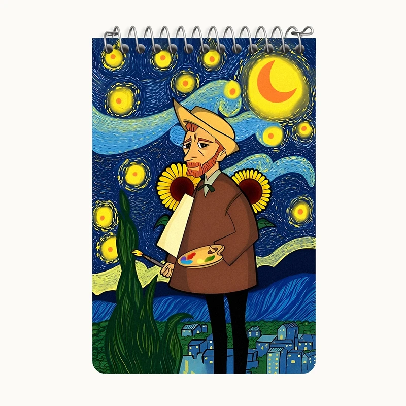 دفتر یادداشت 50 برگ خندالو طرح ونسان ونگوگ کد F11827