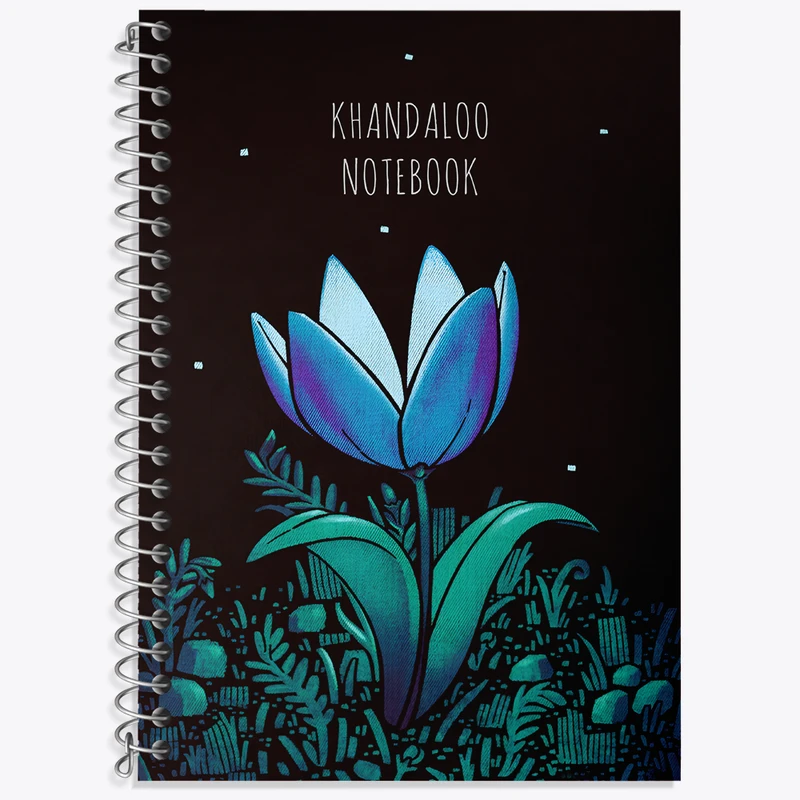 دفتر زبان 50 برگ خندالو مدل دو خط طرح گل لاله کد N8866