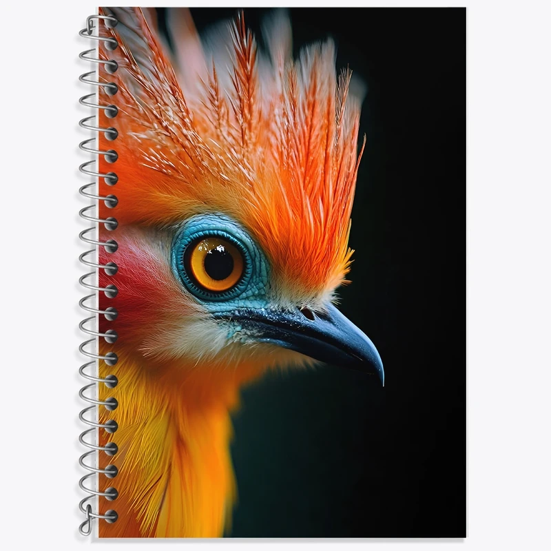 دفتر زبان 50 برگ خندالو مدل سه خط طرح پرنده نارنجی کد F8570