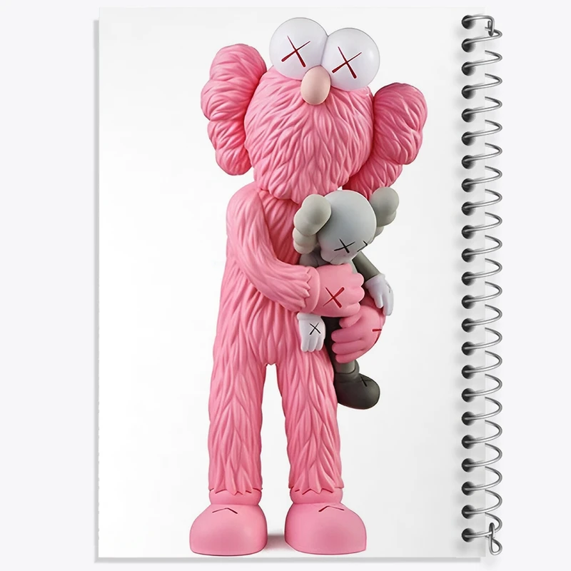 دفتر شطرنجی 50 برگ خندالو طرح عروسک کاز (kaws) کد F3995