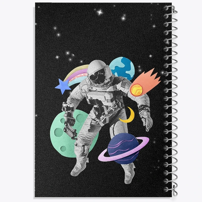 دفتر طراحی 50 برگ خندالو طرح فضانورد کد F2553