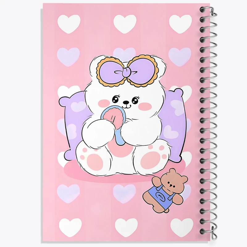 دفتر طراحی 50 برگ خندالو طرح خرس کیوت کد N4783