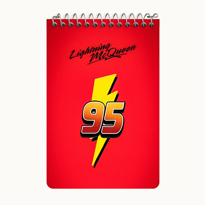 دفتر یادداشت 50 برگ خندالو طرح مک‌کوئین (Lightning McQueen) کد F6847