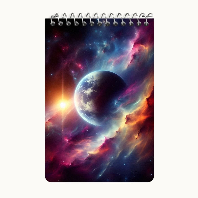 دفتر یادداشت 50 برگ خندالو طرح کهکشان (galaxy) کد F6207