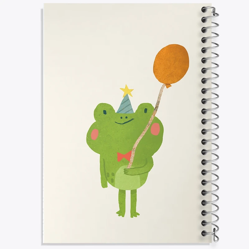 دفتر طراحی 50 برگ خندالو طرح قورباغه کیوت کد N2546