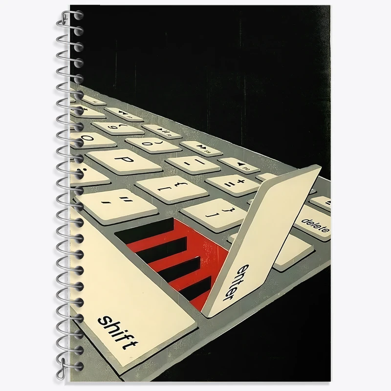 دفتر زبان دوخط 50 برگ خندالو طرح کلید Enter کد F8839