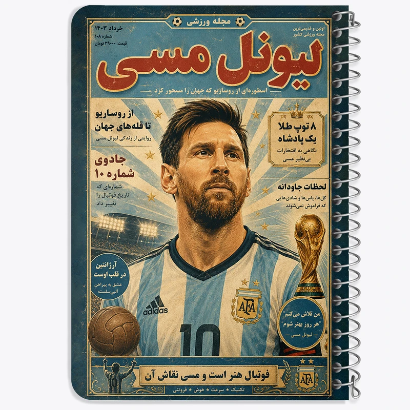 دفتر یادداشت 50 برگ خندالو طرح لیونل مسی (Lionel Messi) کد F14694