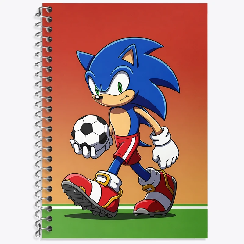 دفتر زبان 50 برگ خندالو مدل سه خط طرح سونیک (Sonic) کد N8014