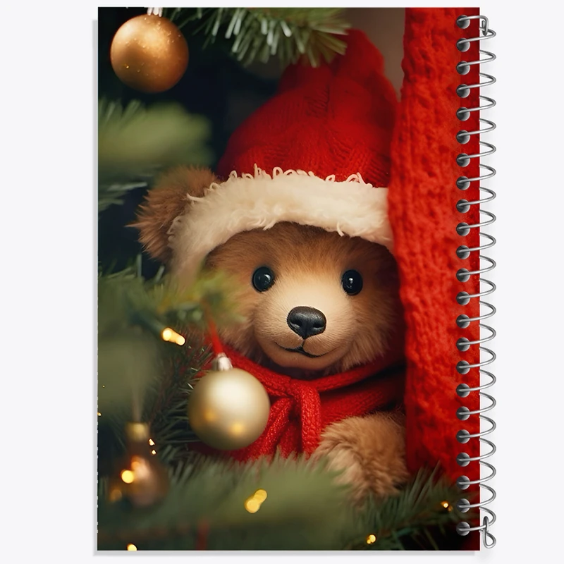 دفتر مشق 50 برگ خندالو طرح خرس کریسمس کد F8746