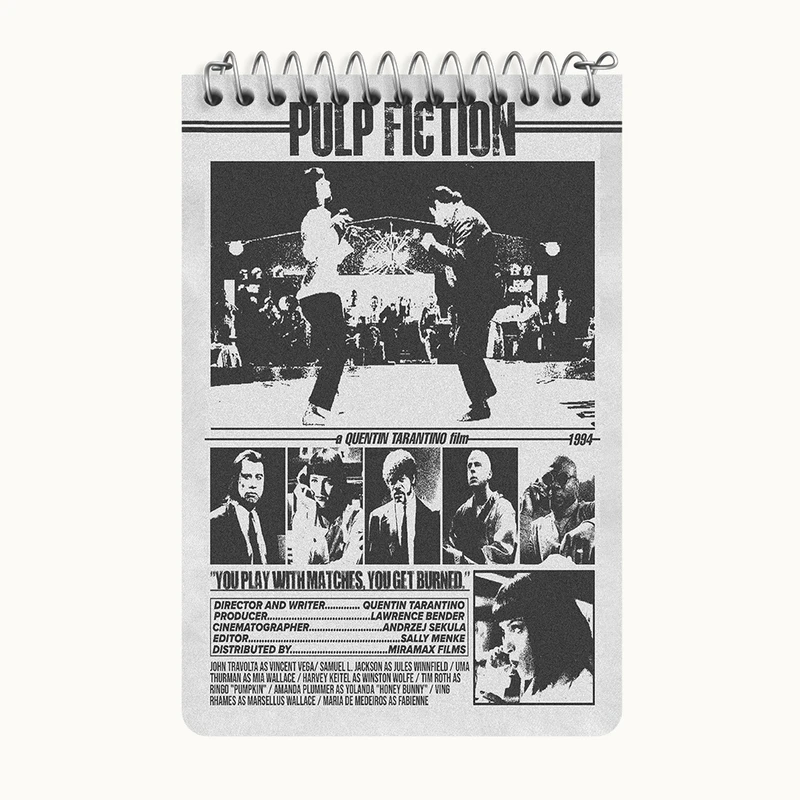 دفتر یادداشت 50 برگ خندالو طرح پالپ فیکشن (Pulp Fiction) کد F13509