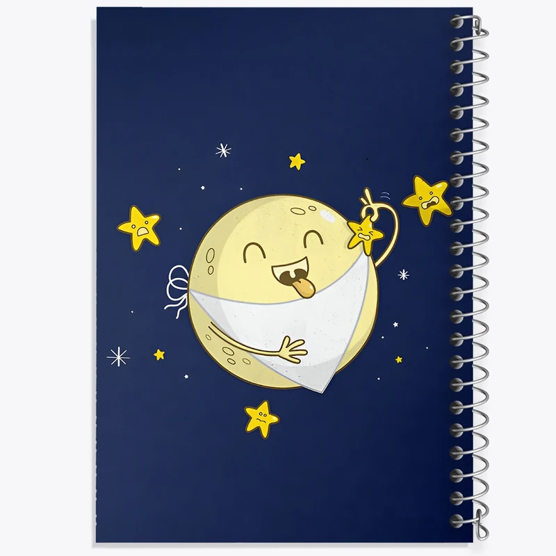 دفتر ژورنال نویسی 50 برگ خندالو مدل نقطه ای طرح ماه کد N8299