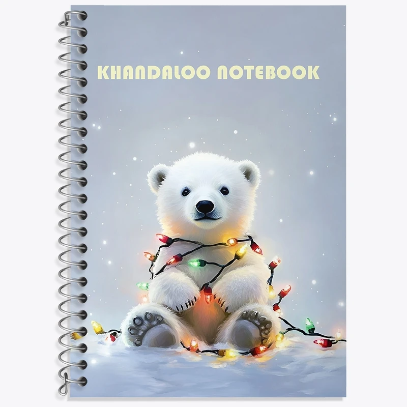 دفتر زبان 50 برگ خندالو مدل سه خط طرح خرس قطبی بانمک کد N6215