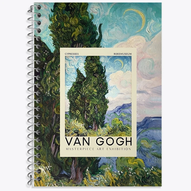 دفتر لغت 50 برگ خندالو طرح ونسان ونگوگ کد F10717