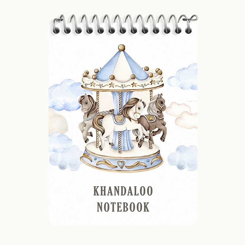 دفتر یادداشت 50 برگ خندالو طرح چرخ و فلک اسب بامزه کد N8492